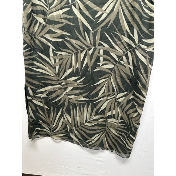 Bridgetown Collection 100% Silk Palm Leaf Maxi Dress XL - Picture 2 of 8